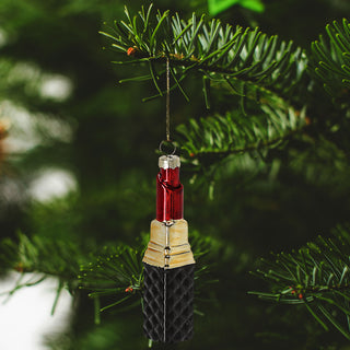 Christbaumschmuck Lippenstift Glas 12x2,6cm bunt Baumschmuck Anhänger Weihnachtsschmuck