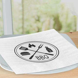 Servietten 'BBQ' 60er Set 33x33cm 3-lagig Papierserviette stoffähnlich Grillzubehör Tischdeko Grillserviette
