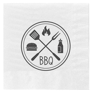 Servietten 'BBQ' 60er Set 33x33cm 3-lagig Papierserviette stoffähnlich Grillzubehör Tischdeko Grillserviette