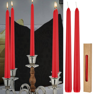Stabkerze 2er Set weiß/creme/rot/silber/gold 2x19cm Paraffin Dekokerze Kerze glänzend Spitzkerze Leuchterkerzen Wachskerze Echtwachs