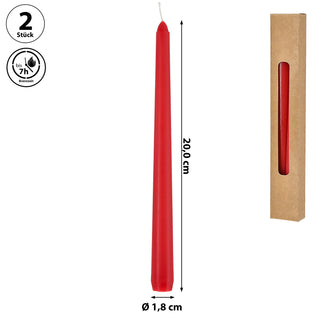 Stabkerze 2er Set weiß/creme/rot/silber/gold 2x19cm Paraffin Dekokerze Kerze glänzend Spitzkerze Leuchterkerzen Wachskerze Echtwachs