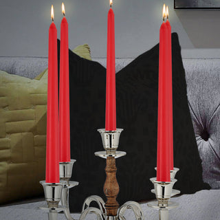 Stabkerze 2er Set weiß/creme/rot/silber/gold 2x19cm Paraffin Dekokerze Kerze glänzend Spitzkerze Leuchterkerzen Wachskerze Echtwachs