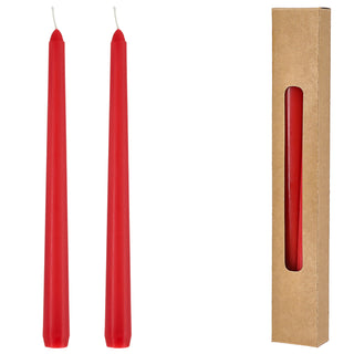 Stabkerze 2er Set weiß/creme/rot/silber/gold 2x19cm Paraffin Dekokerze Kerze glänzend Spitzkerze Leuchterkerzen Wachskerze Echtwachs