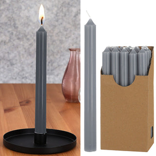 Stabkerze 20er Set weiß/creme/rosa/rubinrot/weinrot/grün/grau 2,1x22cm Paraffin Dekokerze Kerze Leuchterkerzen Wachskerze Echtwachs Brenndauer 7h