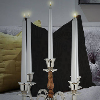 Stabkerze 2er Set weiß/creme/rot/silber/gold 2x19cm Paraffin Dekokerze Kerze glänzend Spitzkerze Leuchterkerzen Wachskerze Echtwachs