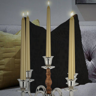 Stabkerze 2er Set weiß/creme/rot/silber/gold 2x19cm Paraffin Dekokerze Kerze glänzend Spitzkerze Leuchterkerzen Wachskerze Echtwachs