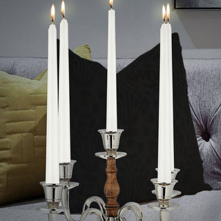 Stabkerze 2er Set weiß/creme/rot/silber/gold 2x19cm Paraffin Dekokerze Kerze glänzend Spitzkerze Leuchterkerzen Wachskerze Echtwachs