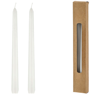 Stabkerze 2er Set weiß/creme/rot/silber/gold 2x19cm Paraffin Dekokerze Kerze glänzend Spitzkerze Leuchterkerzen Wachskerze Echtwachs