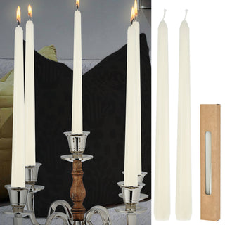 Stabkerze 2er Set weiß/creme/rot/silber/gold 2x19cm Paraffin Dekokerze Kerze glänzend Spitzkerze Leuchterkerzen Wachskerze Echtwachs