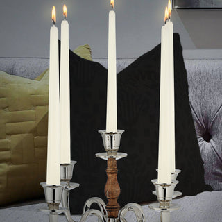 Stabkerze 2er Set weiß/creme/rot/silber/gold 2x19cm Paraffin Dekokerze Kerze glänzend Spitzkerze Leuchterkerzen Wachskerze Echtwachs