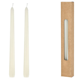 Stabkerze 2er Set weiß/creme/rot/silber/gold 2x19cm Paraffin Dekokerze Kerze glänzend Spitzkerze Leuchterkerzen Wachskerze Echtwachs