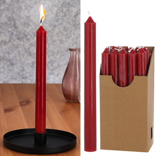 Stabkerze 20er Set weiß/creme/rosa/rubinrot/weinrot/grün/grau 2,1x22cm Paraffin Dekokerze Kerze Leuchterkerzen Wachskerze Echtwachs Brenndauer 7h