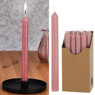 Stabkerze 20er Set weiß/creme/rosa/rubinrot/weinrot/grün/grau 2,1x22cm Paraffin Dekokerze Kerze Leuchterkerzen Wachskerze Echtwachs Brenndauer 7h