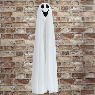 LED Geist leuchtender Kopf 10x80cm weiß PE Polyester aufhängbar batteriebetrieben Farbwechsel Halloween