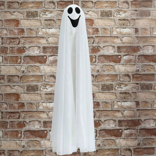 LED Geist leuchtender Kopf 10x80cm weiß PE Polyester aufhängbar batteriebetrieben Farbwechsel Halloween