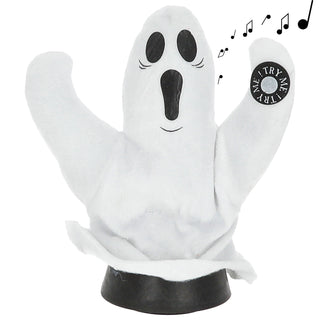 Geist tanzend singend 14x18x8cm ABS PP Polyester batteriebetrieben Halloween Gespenst Sound Bewegung Press Here Button Dekofigur