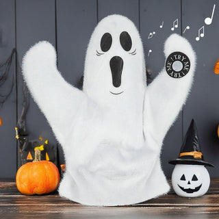 Geist tanzend singend 14x18x8cm ABS PP Polyester batteriebetrieben Halloween Gespenst Sound Bewegung Press Here Button Dekofigur