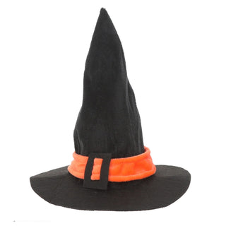 Hexenhut singend laufend animiert ABS PP Polyester onesize schwarz orange Zauberhut Halloween Sound Bewegung An-/Ausschalter Geräuschsensor
