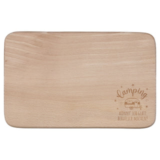 Vesperbrett 'Camping' 2er Set Buchenholz 22x14x1cm Schneidebrett Teller Campingurlaub Brotzeitbrett Campingmotive