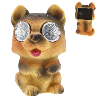 Solar Gartenfiguren 3er Set Eule Igel Schnecke 6x9x5cm Polyresin Solarpanel Akku Leuchtaugen