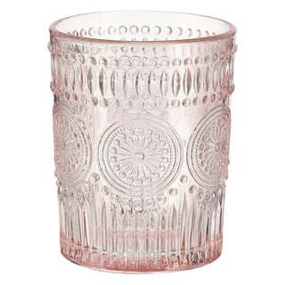 Trinkglas 6er Set 'Mandala' Ø8x10cm 300ml Glas rosa grün orange Bodensticker Wasserglas Ornamente Getränkegläser