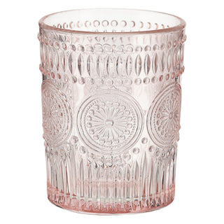 Trinkglas 6er Set 'Mandala' Ø8x10cm 300ml Glas rosa grün orange Bodensticker Wasserglas Ornamente Getränkegläser