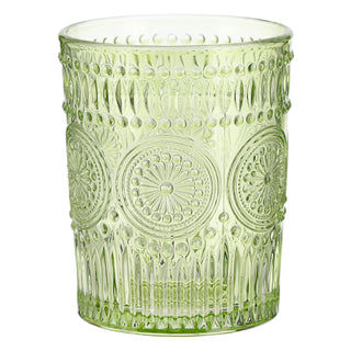 Trinkglas 6er Set 'Mandala' Ø8x10cm 300ml Glas rosa grün orange Bodensticker Wasserglas Ornamente Getränkegläser