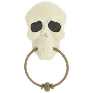 Halloween Türklingel Totenkopf animiert 13x28x2,5cm Kunststoff Sound leuchtende Augen Klingel zum Aufhängen Gruseldekoration