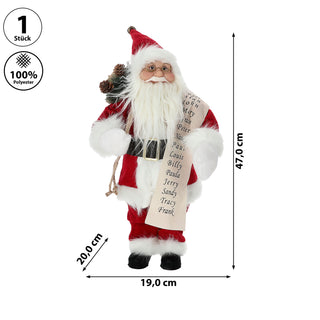 Weihnachtsmann Nikolaus Schärpe Bündel rot weiß 19x47x20cm Polyester PE Vinyl Weihnachtsmannpuppe Dekoration