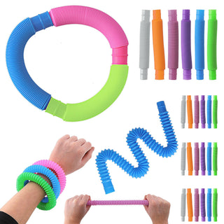 Stretch Pop Tube 'Glow in the Dark' 24 Stück Display 6fach sortiert 20cm Kunststoff Stretchschläuche Sensorikspielzeit