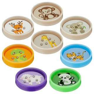 Geduldsspiel Tiermotive 24 Stück Display 5,5x1cm Kunststoff 8 Design lustig Kugelspiel Geschicklichkeitsspiel