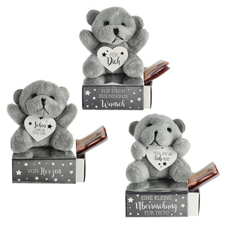 Geschenkbox Teddybär 24 Stück Display 6x9cm Karton Plüsch Geldgeschenk Verpackung Box Verpackungsidee