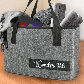 Filztasche 'Wonder Bag' 38x26x26,5cm hellgrau Einkaufstasche Aufbewahrungstasche Shopper Henkeltasche
