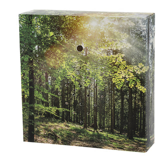 1/4x Soundbox Bewegungsmelder 4 Motive 12x12x3,5cm Pappe Kunststoff batteriebetrieben Meditationssound Lautstärke regulierbar