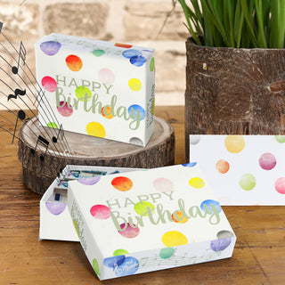 Geschenkbox mit Musik versch. Motive 9,5x7x3,5cm weiß bunt Karton Schachtel Stülpdeckel Briefumschlag Musik-Geschenkbox