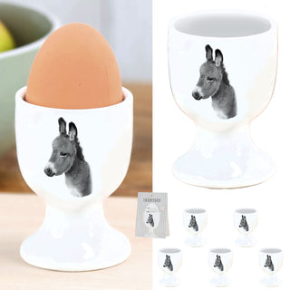 Eierbecher 'Giraffe/Esel' 6er Set Porzellan weiß 5x7cm weiß Halter für Eier Aufdruck Tiermotiv