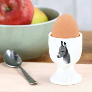 Eierbecher 'Giraffe/Esel' 6er Set Porzellan weiß 5x7cm weiß Halter für Eier Aufdruck Tiermotiv