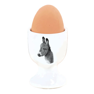 Eierbecher 'Giraffe/Esel' 6er Set Porzellan weiß 5x7cm weiß Halter für Eier Aufdruck Tiermotiv