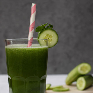 Trinkhalm 420 Stück 20x0,6cm Papier gelb grau grün rosa gestreift Strohhalm Papierstrohhalme Shake-Halme