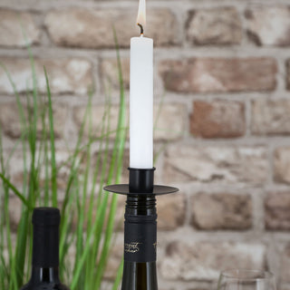 Stabkerzenhalter Flascheneinsatz 4er Set Metall schwarz 7x8cm Kerzenständer Stabkerzen Flaschenkerzenhalter