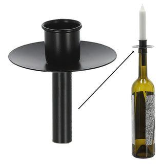 Stabkerzenhalter Flascheneinsatz 4er Set Metall schwarz 7x8cm Kerzenständer Stabkerzen Flaschenkerzenhalter