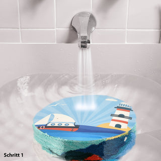 4/72x Magisches Handtuch 'Maritim' Set 4 maritime Motive 30x30cm Baumwolle Waschlappen Zaubertuch Zauberhandtuch Tuch