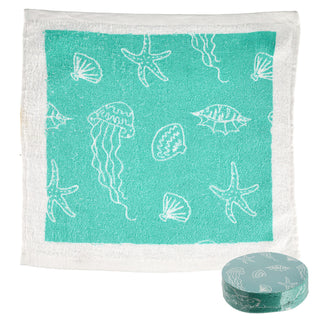 4/72x Magisches Handtuch 'Maritim' Set 4 maritime Motive 30x30cm Baumwolle Waschlappen Zaubertuch Zauberhandtuch Tuch