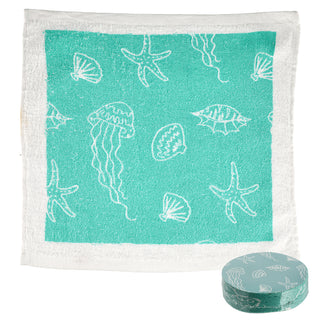 4/72x Magisches Handtuch 'Maritim' Set 4 maritime Motive 30x30cm Baumwolle Waschlappen Zaubertuch Zauberhandtuch Tuch