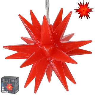 LED Stern 3D zum Aufhängen Ø7cm rot Kunststoff warmweiß batteriebetrieben Timerfunktion Weihnachtsstern Weihnachtsbleuchtung Zackenstern