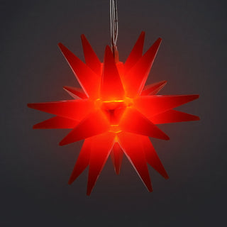 LED Stern 3D zum Aufhängen Ø7cm rot Kunststoff warmweiß batteriebetrieben Timerfunktion Weihnachtsstern Weihnachtsbleuchtung Zackenstern