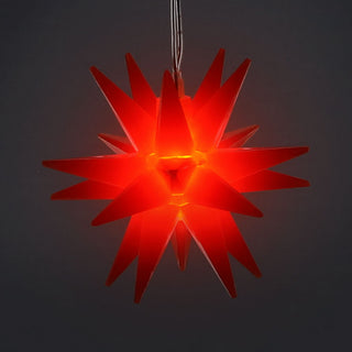 LED Stern 3D zum Aufhängen Ø7cm rot Kunststoff warmweiß batteriebetrieben Timerfunktion Weihnachtsstern Weihnachtsbleuchtung Zackenstern