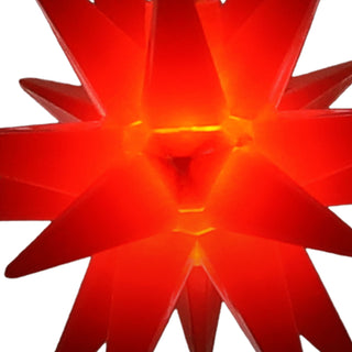 LED Stern 3D zum Aufhängen Ø7cm rot Kunststoff warmweiß batteriebetrieben Timerfunktion Weihnachtsstern Weihnachtsbleuchtung Zackenstern