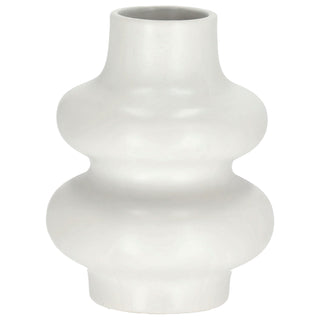 Vase Spirale 3er Set 11,5x15cm weiß Dolomit Blumen Gräser Pflanzen Dekovase Blumenvase Spiralstil