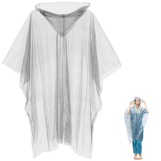 Regenponcho Mantel mit Knöpfen transparent 100x120x0,5cm Regenmantel Regencape Regenschutz